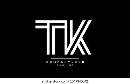 Alphabet letters Initials Monogram logo TK or KT