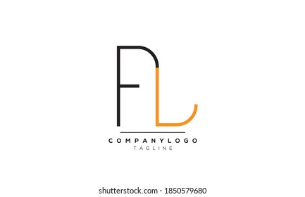 Letras alfabéticas Iniciales Monograma FL, LF, F y L
