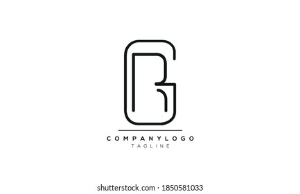 Letras alfabéticas Iniciales Logo Monograma GR,RG
