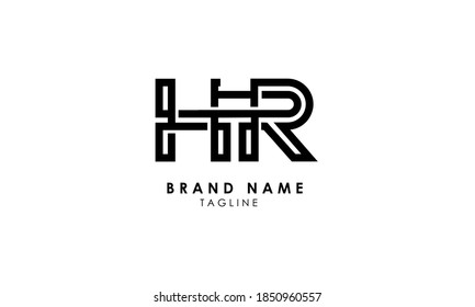 Alphabet letters Initials Monogram logo HR, RH, H and R 