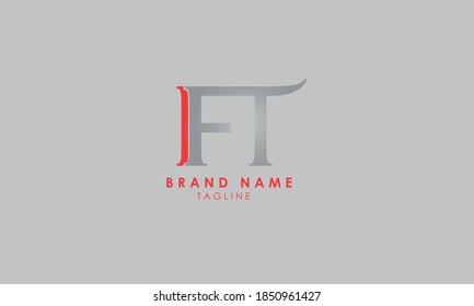 Alphabet letters Initials Monogram logo FT, TF, F and T 