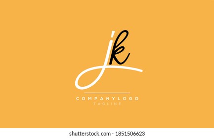 Alphabet letters Initials Monogram logo JK or KJ