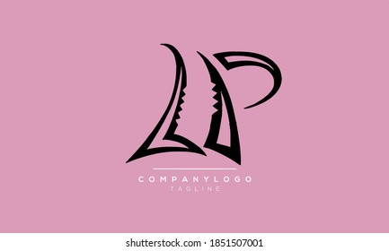 Alphabet letters Initial Monogram Logo LP, PL, L und P