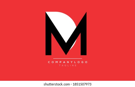 Letras alfabéticas Iniciales Monograma MD, DM, D y M