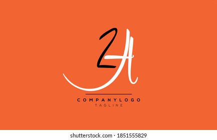 Letras alfabéticas Iniciales logotipo de monograma ZA o AZ