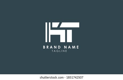 Alphabet letters Initials Monogram logo HT, TH, H and T 