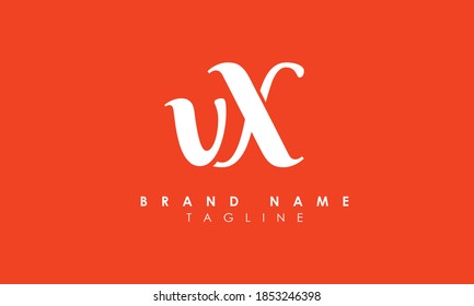 Alphabet Buchstaben Initial Monogram Logo XV, VX, V und X
