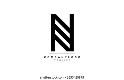 Letras alfabéticas Iniciales Monograma NF O FN