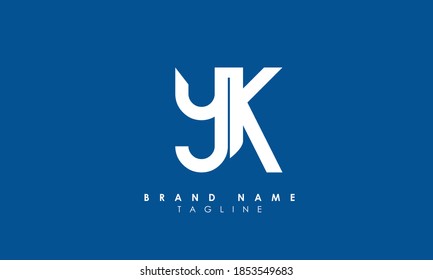 Letras alfabéticas Iniciales Logotipo Monograma YK, KY, Y y K