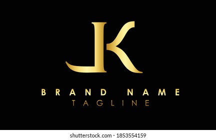 Alphabet letters Initials Monogram logo JK, KJ, J and K