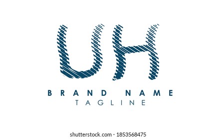 Alphabet letters Initials Monogram logo UH, HU, U and H