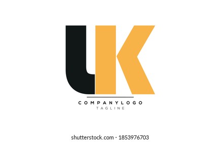 Letras alfabéticas Iniciales Monograma LK o KL