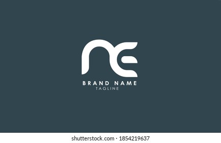 Letras alfabéticas Iniciales Logotipo de monograma NE, EN, N y E