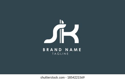 Alphabet letters Initial Monogram Logo SK, KS, S und K