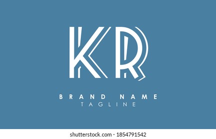 Alphabet letters Initials Monogram logo KR, RK, K and R
