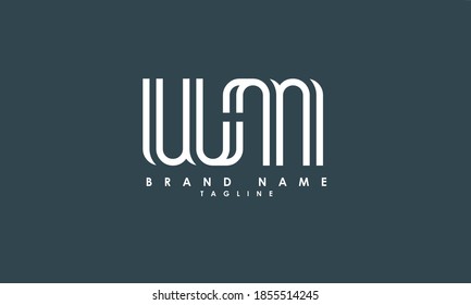 Alphabet letters Initials Monogram logo WM, MW, W and M