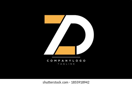  Alphabet letters Initials Monogram logo ZD or DZ