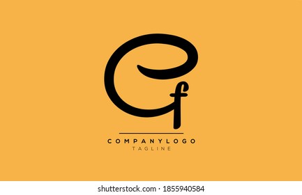 Letras alfabéticas Iniciales Logo Monograma GF,FG