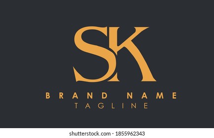 Alphabet letters Initial Monogram Logo SK, BR, R und B
