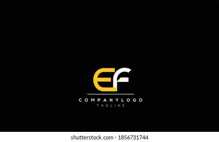 Alphabet letters Initials Monogram logo  EF,  FE,E AND F