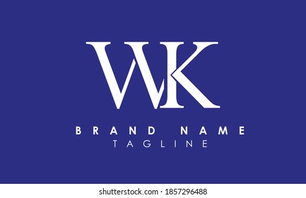 Alphabet letters Initials Monogram logo WK, KW, W and K