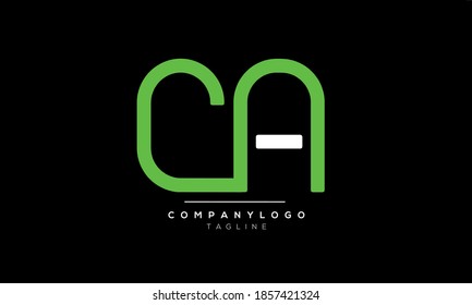 Letras alfabéticas Iniciales Monograma CA o AC