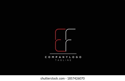 Alphabet letters Initial Monogram Logo E UND F