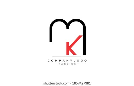 Alphabet letters Initials Monogram logo MK or KM