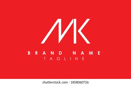 Alphabet letters Initials Monogram logo MK, KM, M and K