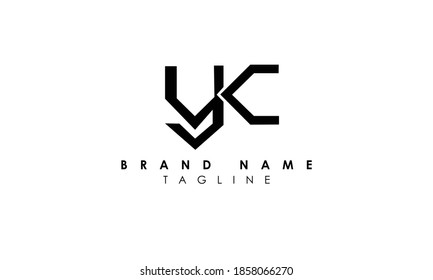 Letras alfabéticas Iniciales Logotipo Monograma YC, CY, Y y C
