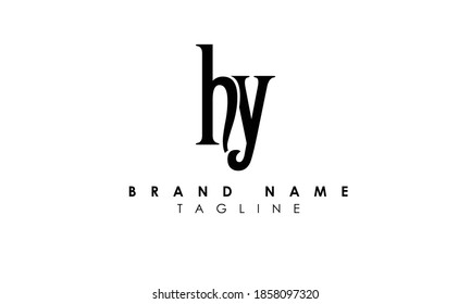 Alphabet letters Initials Monogram logo hy, yh, h and y
