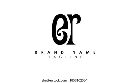 Letras alfabéticas Iniciales Logotipo de monograma er, re, e y r
