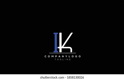 Alphabet letters Initials Monogram logo  IK, KI,I AND K