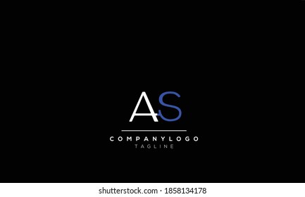 Alphabet letters Initial Monogram Logo AS, SA, A UND S