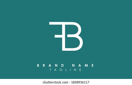 Letras alfabéticas Iniciales Logotipo Monograma FB, F y B
