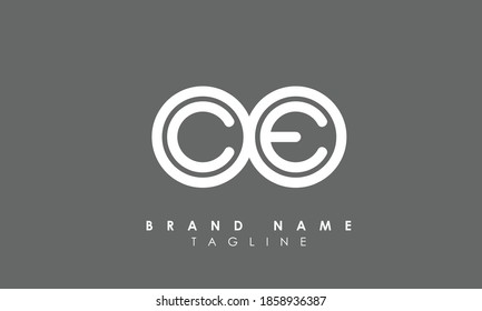 Alphabet letters Initials Monogram logo CE, C and E