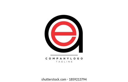 Letras alfabéticas Iniciales Monograma AE o EA