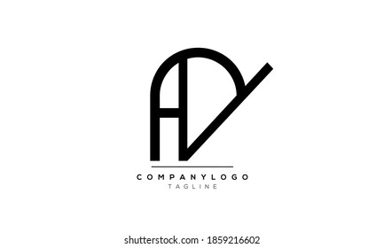 Alphabet letters Initials Monogram logo FV