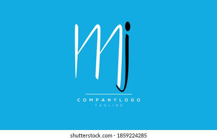Letras alfabéticas Iniciales Monograma MJ y JM, M y J