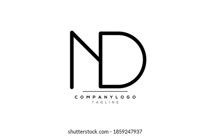  Alphabet letters Initials Monogram logo ND,DN,N and D