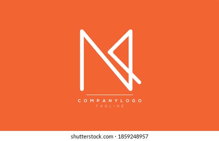 Letras alfabéticas Iniciales Monograma NK o KN