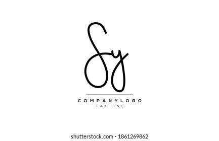 Alphabet letters Initials Monogram logo SY,YS