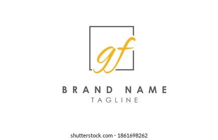 Letras alfabéticas Iniciales Logotipo de monograma gf, fg, g y f
