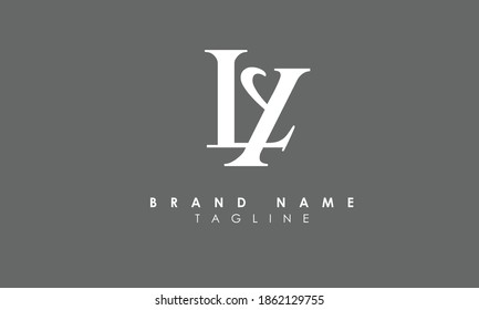 Alphabet letters Initials Monogram logo ly, yl, l and y