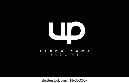 Alphabet letters Initials Monogram logo UP, PU, U and PA