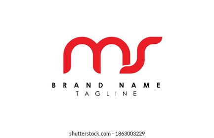 Alphabet letters Initials Monogram logo ms, sm, m and s
