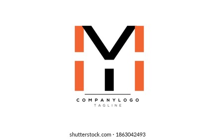 Letras alfabéticas Iniciales Monograma IYI,M