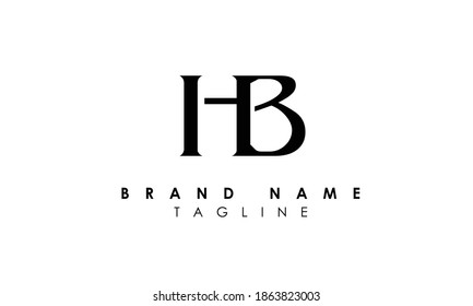 Alphabet letters Initials Monogram logo HB, BH, H and B