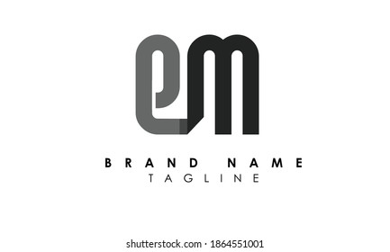 Alphabet letters Initials Monogram logo EM, ME, E and M
