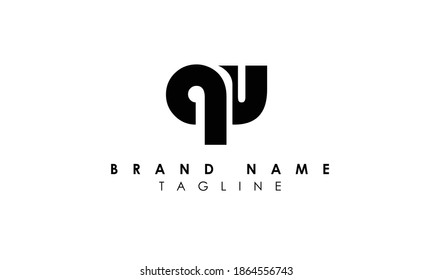 Alphabet letters Initials Monogram logo QU, UQ, Q and U
